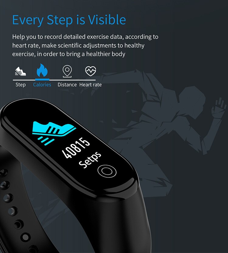 M4 plus Smart band Fitness Tracker Watch Sport bracelet Heart Rate Blood Pressure Smartband Monitor Health Wristband Fitness Tra