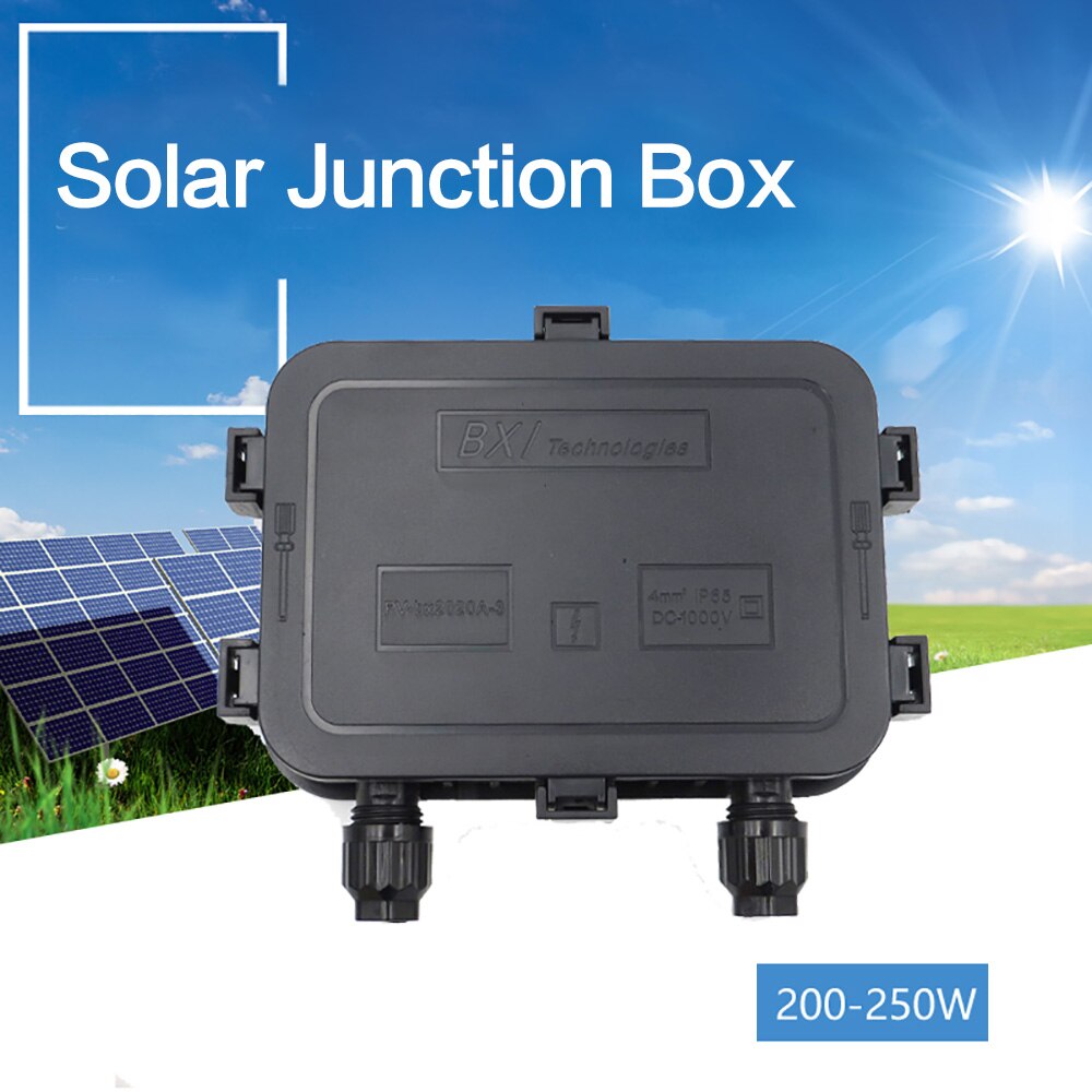 Solar Junction Box IP65 Photovoltaic Connecting Box with 3 Diodes Solar for Photovoltaic Solar Panel 200W - 250W