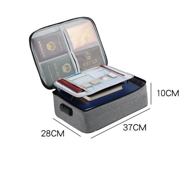Wodoodporna torba do przechowywania dokumentów zamek szyfrowy etui na paszport komórka karta telefoniczna portfel przechowywanie biurowe akcesoria podróżne: C Gary