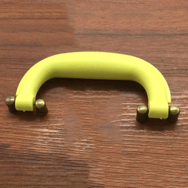 1pc Diy Bag Handle Retro Plastic Suitcase Handle Metal Base Box Frame Parts Bag Luggage Handle Grip Bag Accessories: Yellow