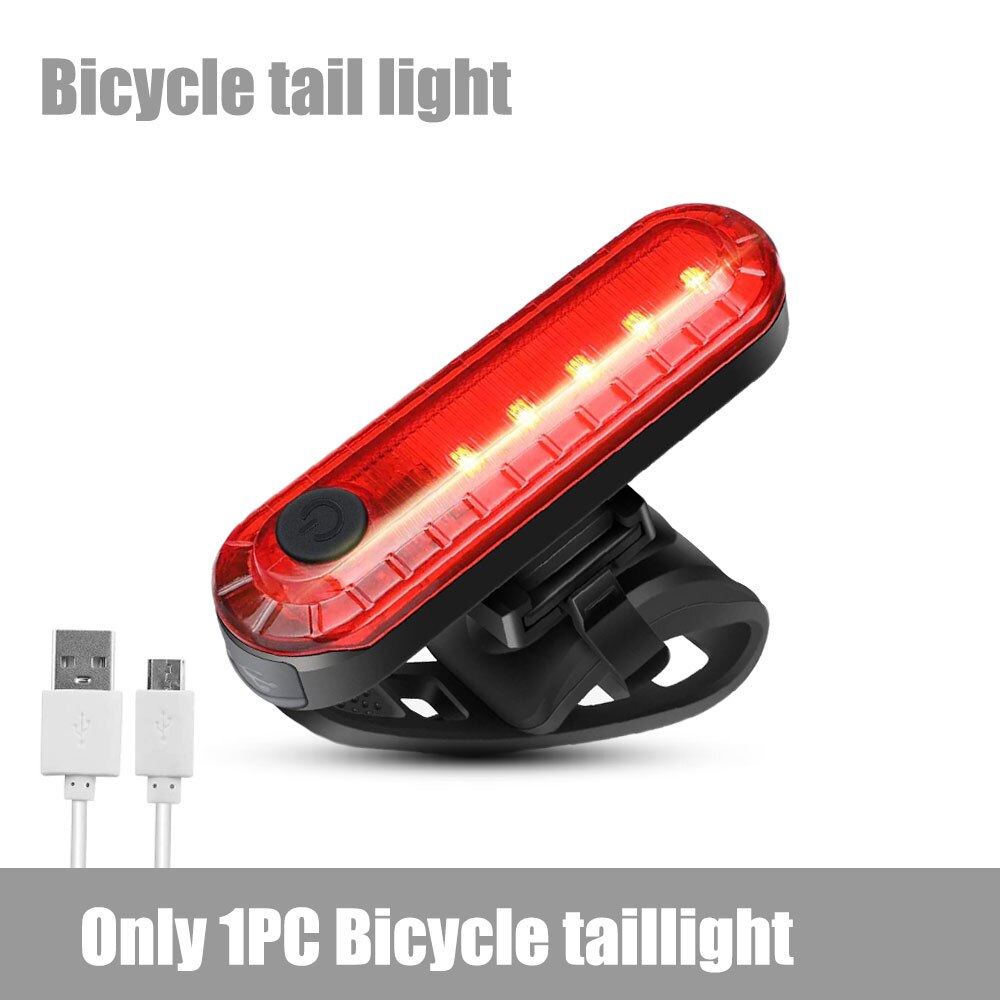 Lism smart induktion cykel framljus usb led strålkastare antireflex ipx 5 4 lägen cykellampa 1500 mah ficklampa för cykel: Endast 1pc bakljus