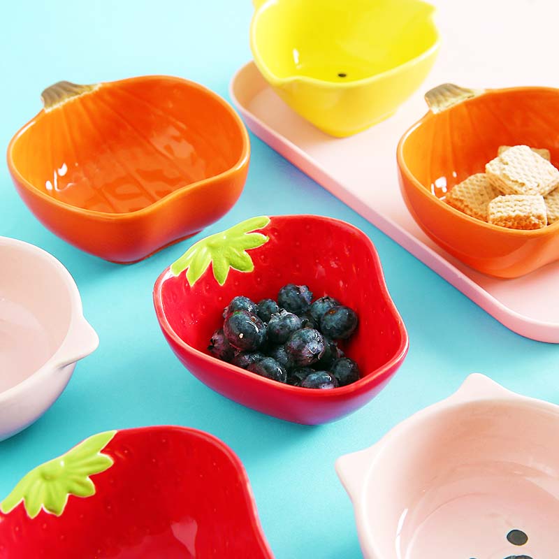 Keukengerei Snack Kleine Plaat Voor Voedsel Keramische Kant Dishe Servies Fruitschaal Saus Dishe Serveren Cartoon Tafel Decoratie