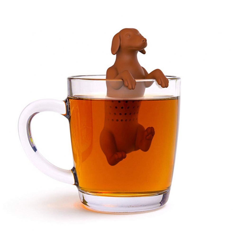 Animal Pet Dog Doggy Puppy Tea Infuser Black Grey Pet Tea Filter Food Grade Silicone Rubber Purrtea Tea Strainer