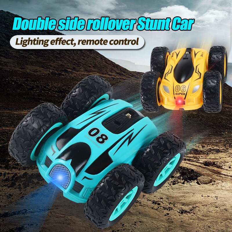 Remote control high-speed double-sided special effects rock crawler mini light bomb four-wheel stick jump