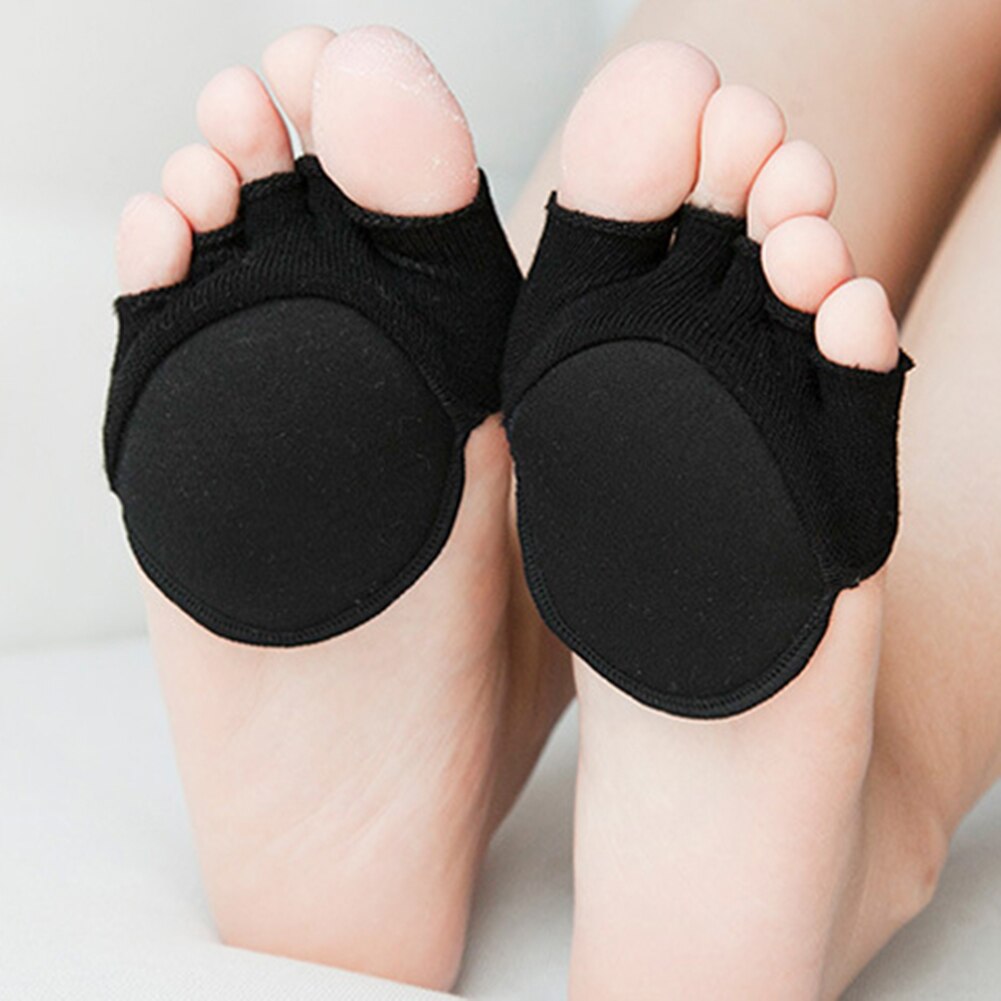 2 Stuks = 1 Paar Teen Separator Elasticiteit Voetverzorging Half Inlegzolen Vijf Vinger Sokken Pads Bunion Mouw Protector Hallux valgus Voorvoet