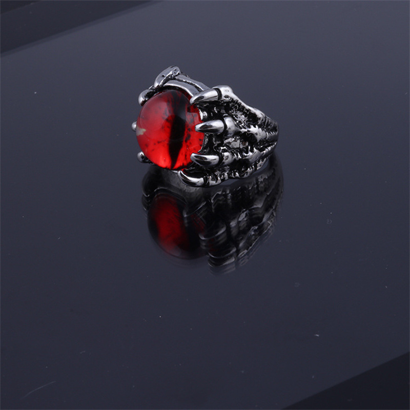 Anillos creativos de mal de ojo para hombres y mujeres, personalidad, estilo Punk, garra de ojos, anillo de dedo gótico, joyería, accesorios para Club nocturno: Negro