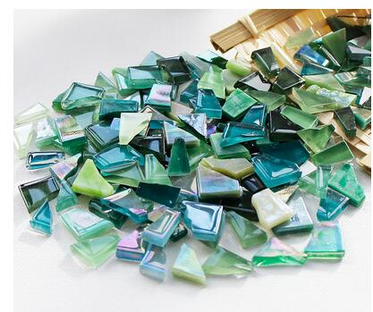 Carreaux de mosaïque en verre de cristal de couleurs mélangées, Puzzle, matériel artisanal pour enfants/enfants, 230g: H
