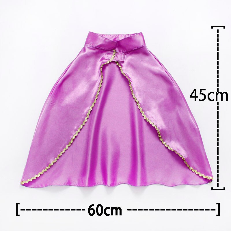 Disfraces fáciles disfraz de princesa capa de satén capa rojo rosa Navidad Pascua vacaciones Cosplay Girls Dress Up: CL03-Purple