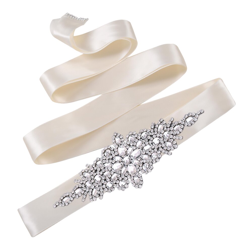 Topqueen  s01 brudebelte kvinner aftenkjole tilbehør perlebelte bredt rhinestone brudebelte brudebelte glitterbelte: av hvit
