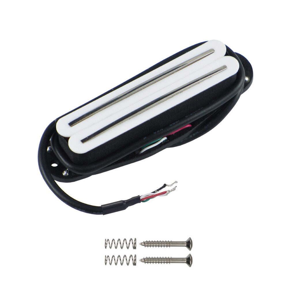 Floror – micro Humbucker double Rail , 4 fils, en céramique, pièces de guitare électrique, noir/blanc/jaune au choix: White