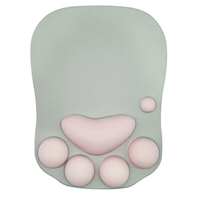 3D Cute Mouse Pad Anime Soft Cat Paw Mouse Pads Wrist Rest Support Comfort Silicon Memory Foam Gaming Mousepad Mat: Grey