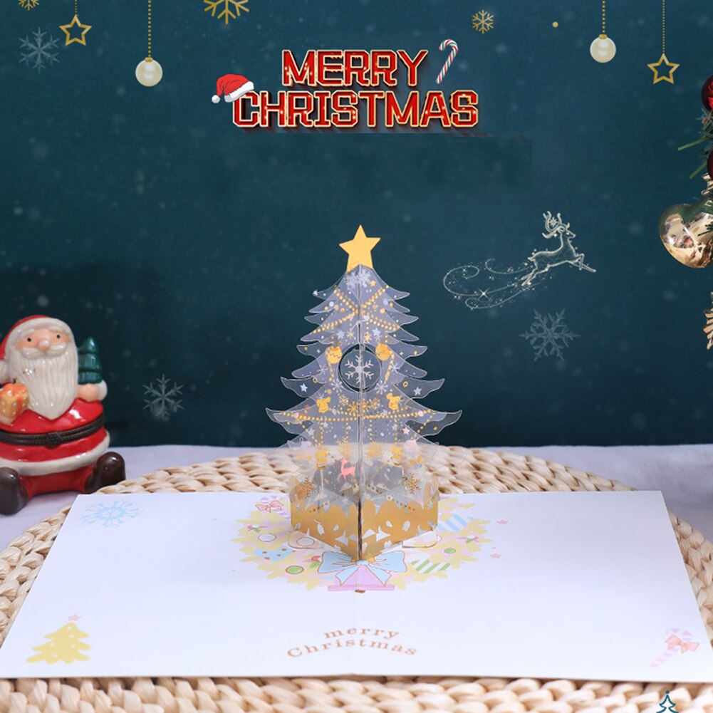 3D Pop-Up Greeting Cards Handmade Christmas Tree Paper Greeting Card For Birthday Valentine Day Party Year Greeting Card