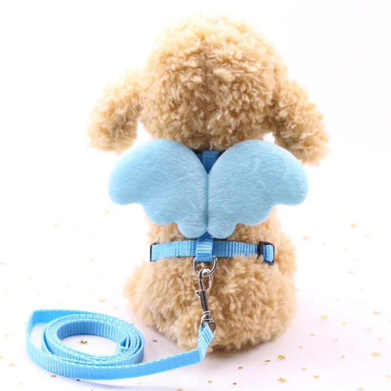 Squinans engelenvleugels konijn hamster tuigje wandellijn set verstelbare kleine huisdier borstband nylon konijn tractie lijn