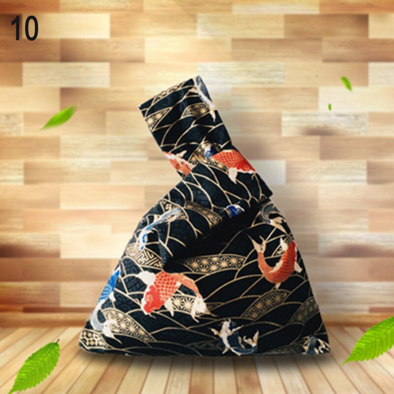 Women Printed Pattern Wrist Bag Simple Sleeve Knot Pouch Portable Girls Purse Tote For Travel Outdoor: 10