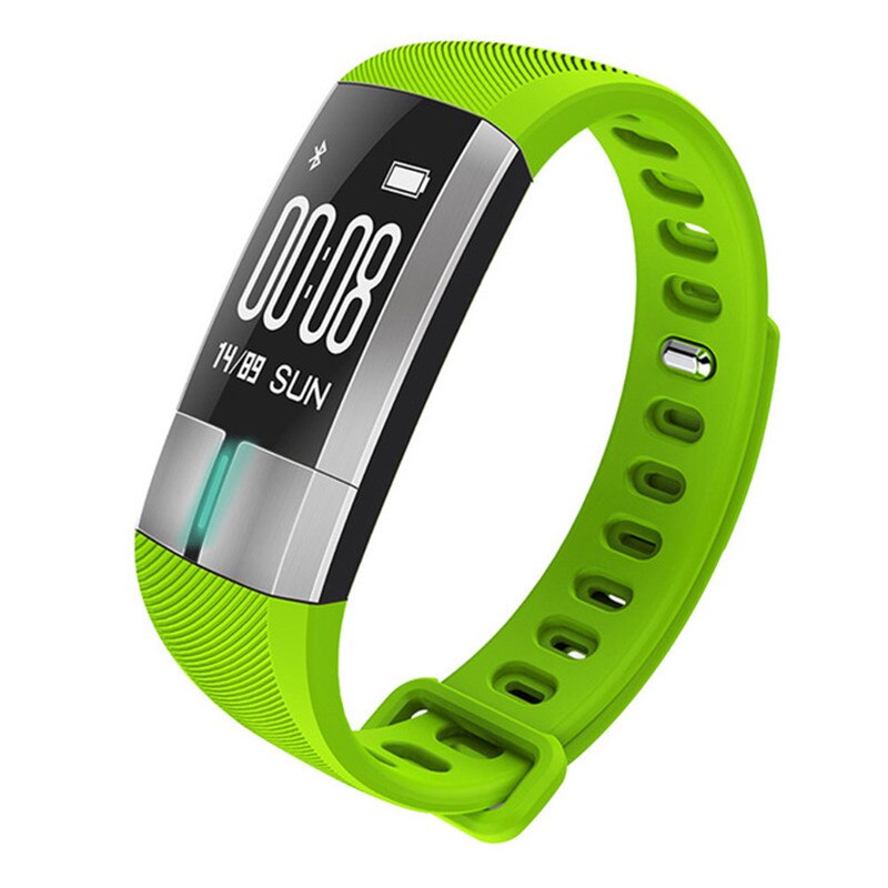Sport Watch PPG +ECG Heart Rate Monitor Smart Wristbands Blood Pressure Sleep Monitor Fitness Smart BraceletPedometer: Green