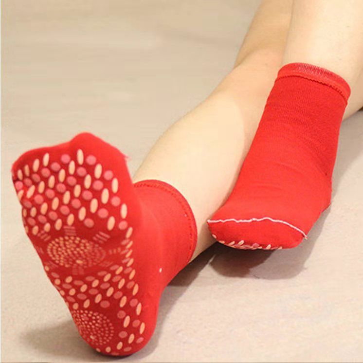 Tourmaline Self Heating Heated Socks For Women Mem Help Warm Cold Feet Comfort Health Heated Socks Magnetic Therapy Comfortable: Red