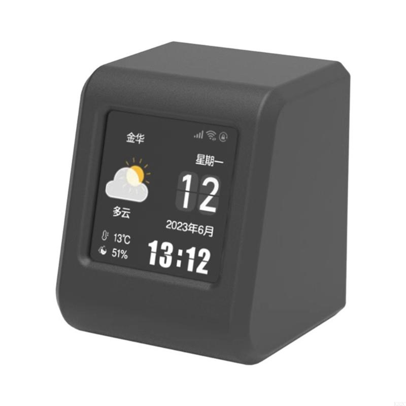 K32c multifunctionele bureau wifi digitale klok draadloos weerstation met thermometer hygrometer helderheid verstelbaar