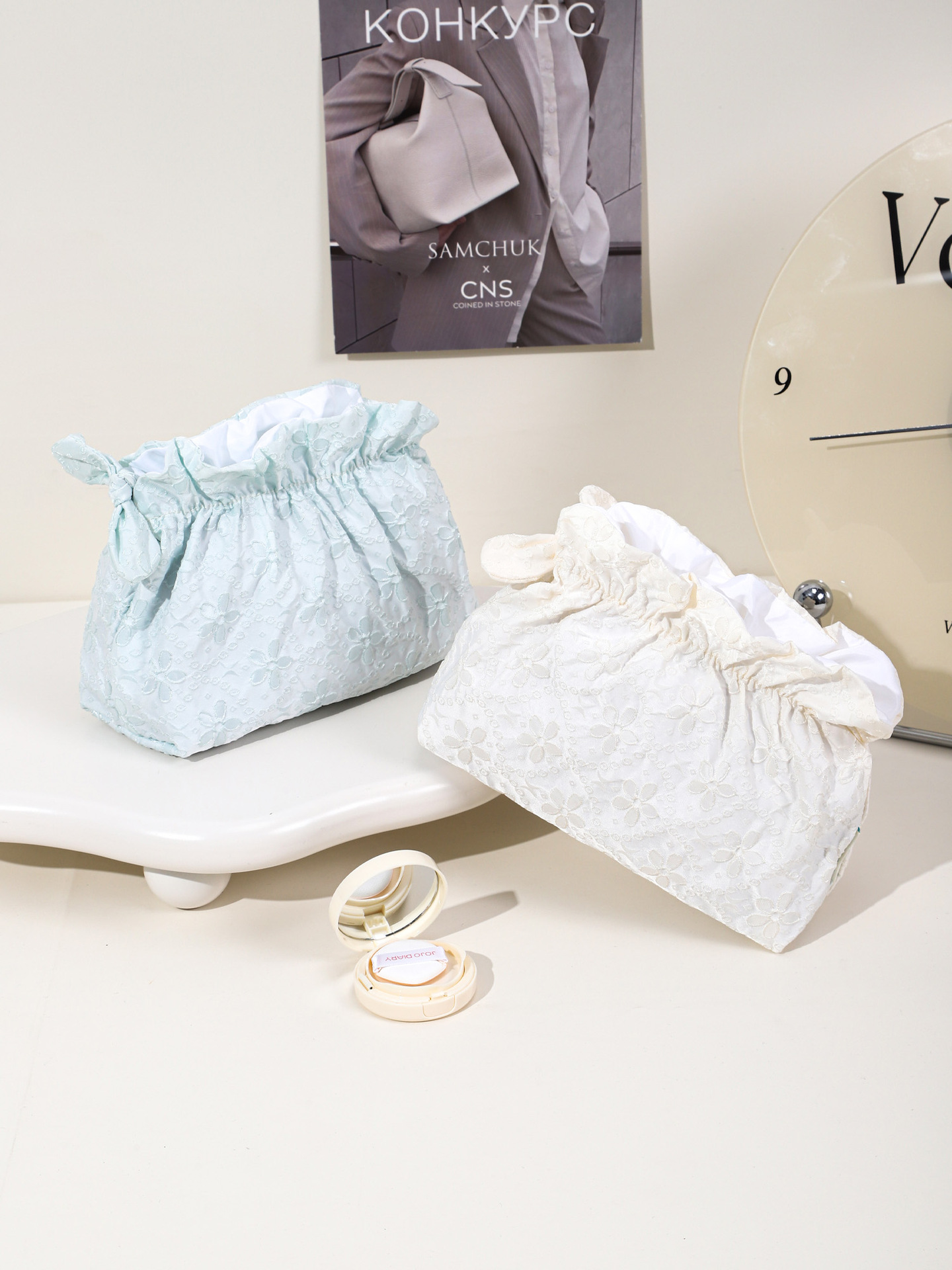 Bolsa de maquillaje de pequeña capacidad, bolsa organizadora de almacenamiento, bolsa de cosméticos de viaje compacta para artículos personales