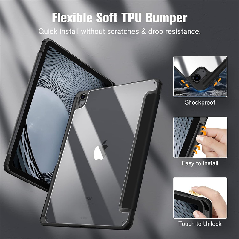 For iPad Pro 11 Case iPad Air 11 5th 4th 10.9 Tablet Cover For iPad 10.2 7th 8th 9th 10th Gen Pencil Holder Case Funda