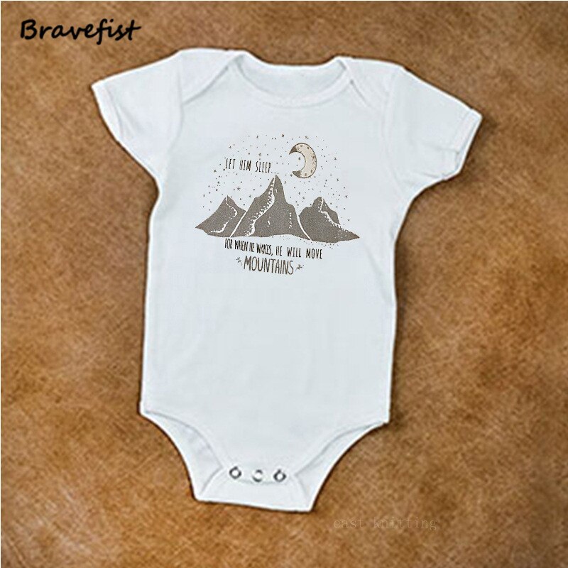 Baby Boy Girl Cotton Romper Baby Clothes Jumpsuit 0-24Months Baby Unisex Kids Clothing Moon And Mountain Peak