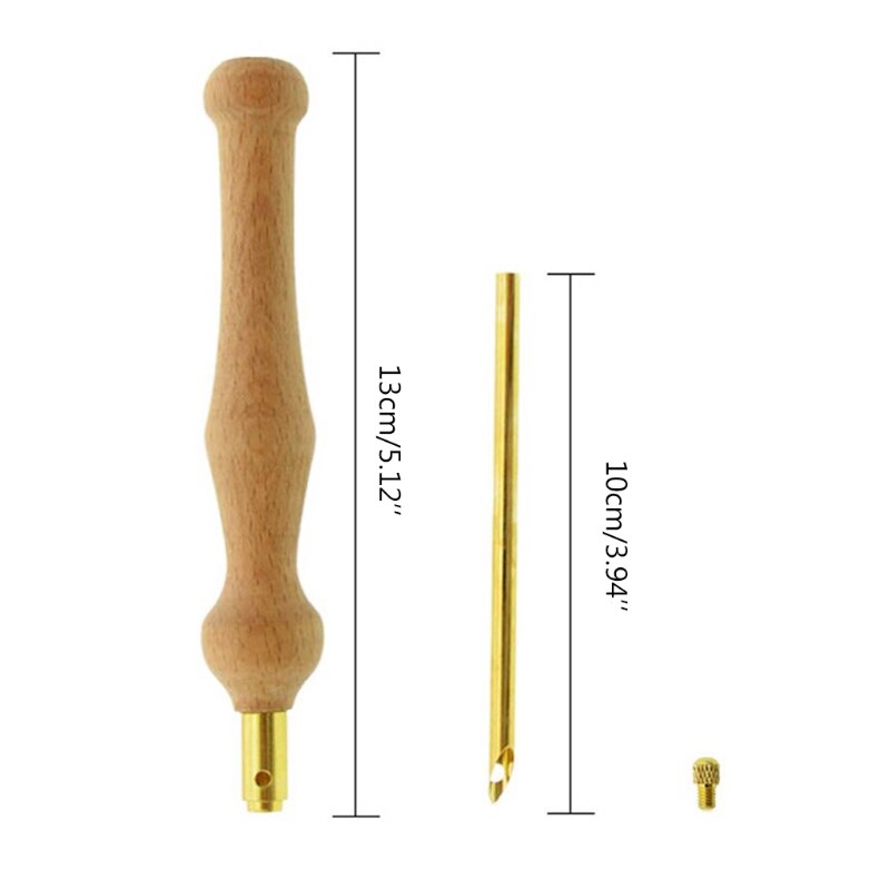 Knitting Embroidery Punch Threader Needle Pen Adjustable Sewing Accessories DIY 77UD