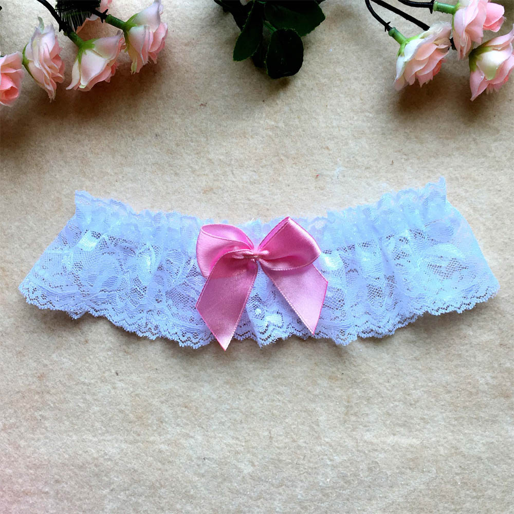 1Pcs Women Sexy Lace Floral Bow Bowknot Garter Floral Elastic Thigh Leg Ring Garter: white