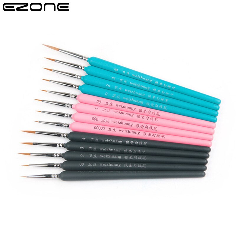 EZONE 2PCS Paint Brush Fine Hand Painted Hook Line Pen Dedicated for Fine Art Students Watercoolor Oil Painting School Supply