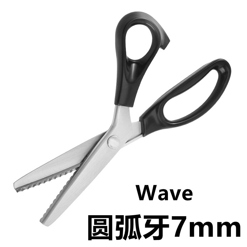 Zig Zag-Tijeras de sastre de acero inoxidable, herramienta de costura de cuero y tela, para costura: Wave 7mm