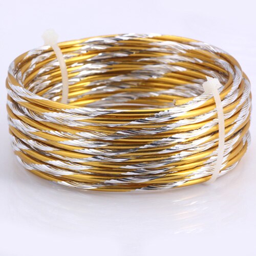 1M/5M lot 2.0mm Various Patterns Aluminum wire gold/silver soft craft versatile metal wire DIY Handmade jewelry making