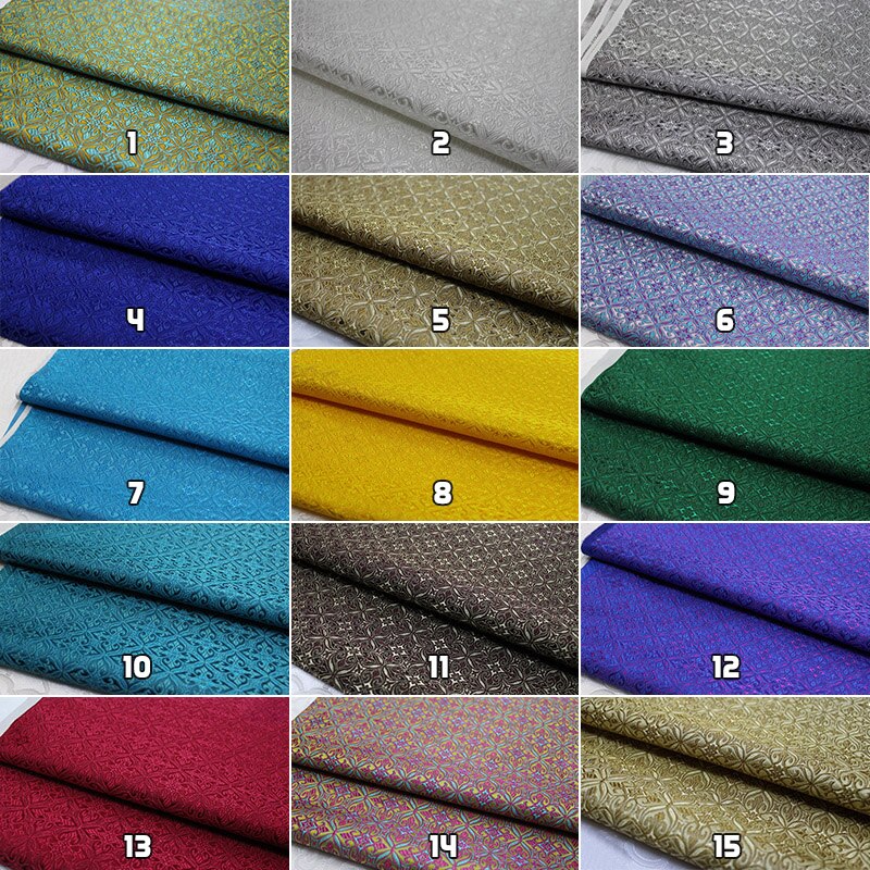 50*75cm Jacquard Brocade Fabric Chinese Dress Damask Costume Cloth Faux Silk Trim Cheongsam Children Clothes Material Diy