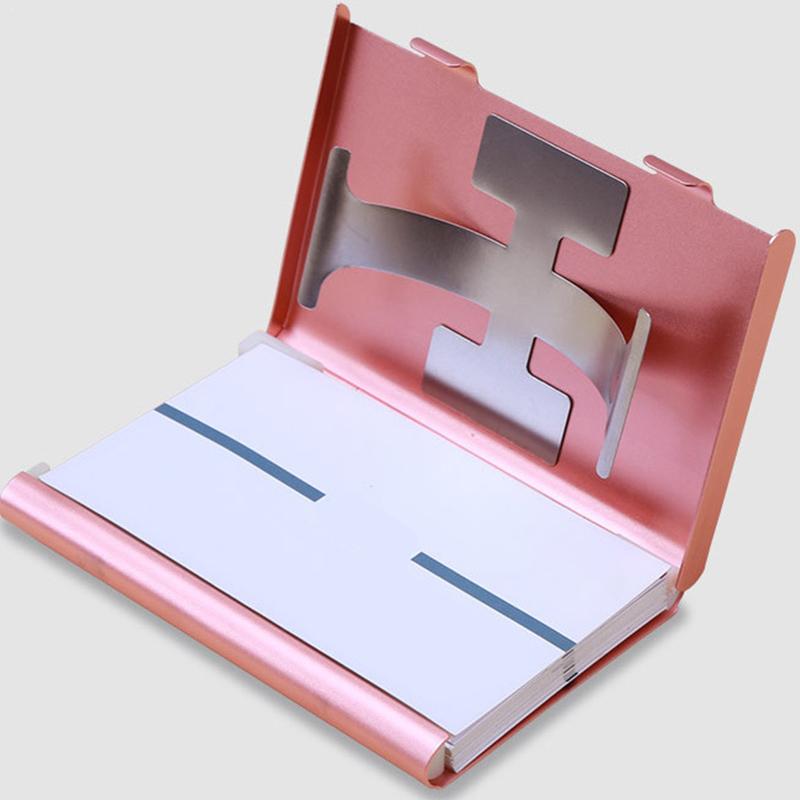 Business Card Holder Hand Push Card Case Bank Card Membership Package Metal Ultra Thin Business Card Packaging Box Organizer