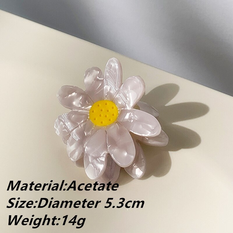 HANGZHI INES – pince à cheveux en forme de marguerite française, lèvres tulipe, acétate, pince à cheveux, épingle à cheveux, accessoires de tête à la pour femmes et filles,: C