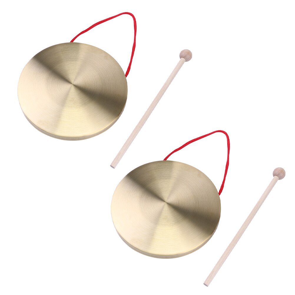 2 Sets Traditional Percussion Instrument Chinese Gong Opera Gong Hand Gong