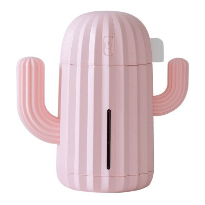 340mL Wireless Car Humidifier Cactus Humidifier Plant Mini Usb Wireless Air Purifier Humidifier Diffuser: pink
