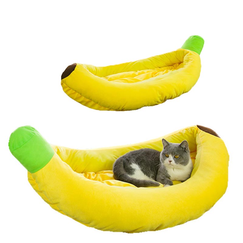 Cama de Gato de plátano lavable Gato, casa de perro, cama de felpa creativa, osito pequeño, mediano y grande, productos para mascotas