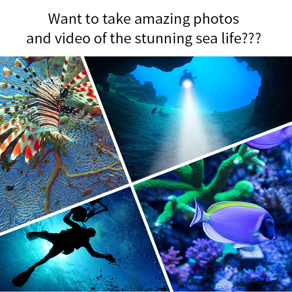 500w waterdichte fotografie-invullicht cob led duikzaklamp draagbare duiklamp onderwaterlamp met beugel