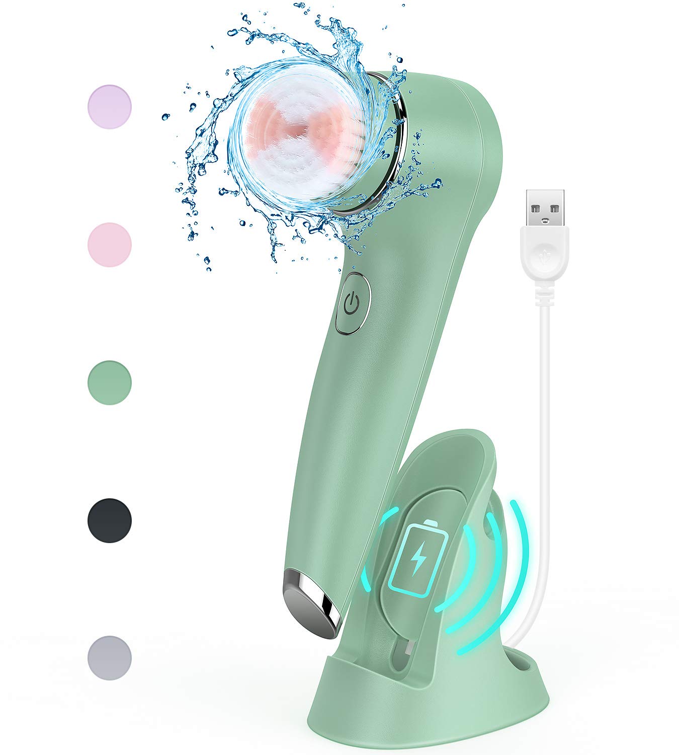 Liberex eléctrico giro cepillo de limpieza Facial IPX7 cepillo Facial a prueba de agua profunda eliminar espinillas acné cara limpia cuidado de la piel