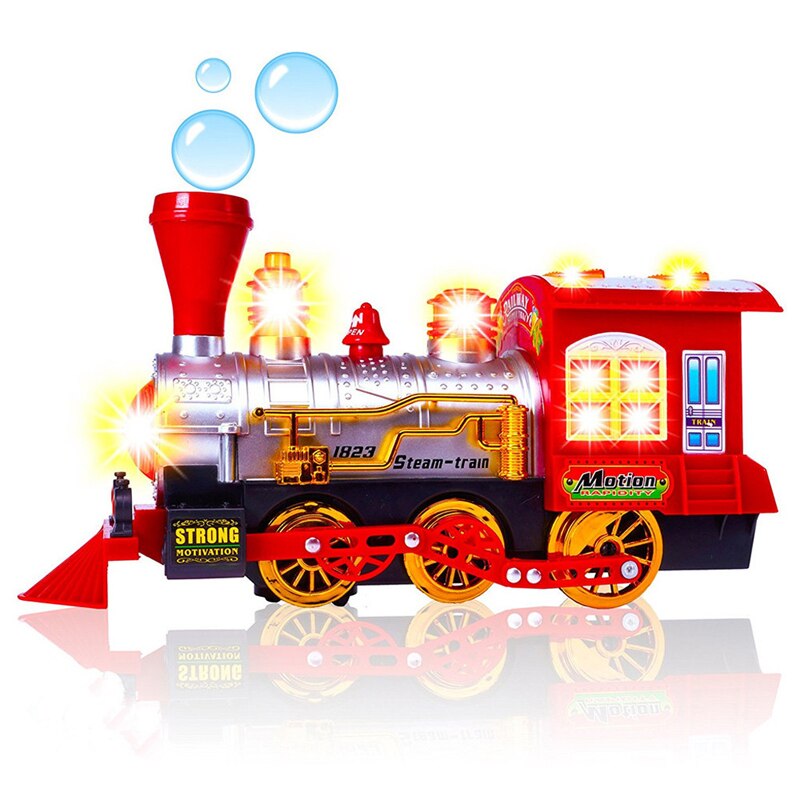 Magic Train Locomotive Engine Car Bubble Machine Toys Kids Bubble Toys Children Battery Make Light Sound Bubble Toys