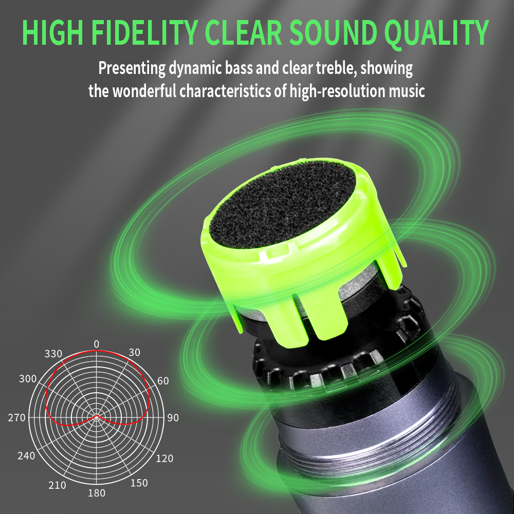 Wireless Microphone 2 Channels UHF Depusheng H2 Dual Handheld Dynamic Karaoke Mic System 50m for Stage Church Party Speaker Meet