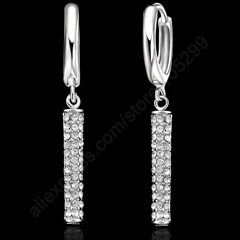 925 Sterling Zilver Top Mode Bruiloft Sieraden Sets Voor Vrouwen Cz Crystal Hanger Collier Hoop Earring Sets Minnaar