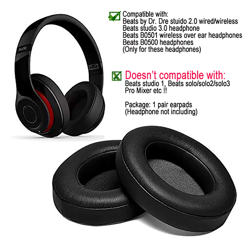 Udskiftning af ørepuder puder ørepuder pleje hovedtelefon til beats by dr dre studio 2.0 studio 3 b0500 b0501 trådløst headset
