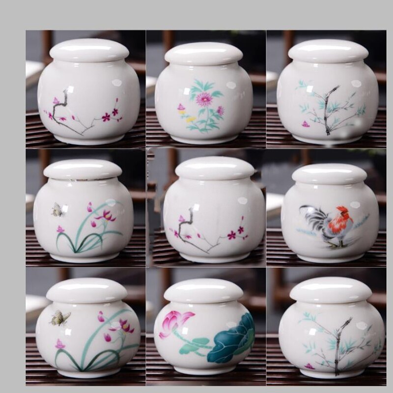Caja de almacenamiento portátil, recipiente de té sellado de cerámica para viaje, Mini tetera de Kung Fu, de porcelana, tarro de cerámica