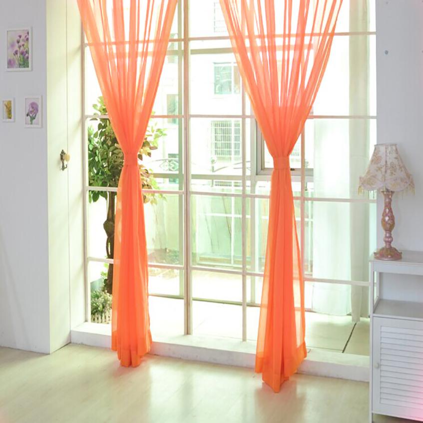 1 pièces couleur Pure Tulle porte fenêtre rideau drapé panneau Pure écharpe cantonnières romantique humeur sol rideaux m29