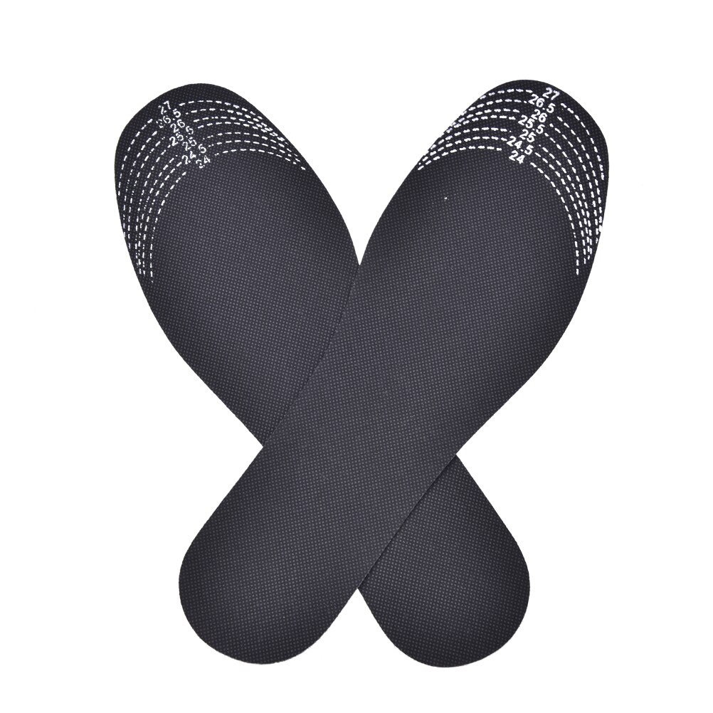 Semelles intérieures noires réglables pour hommes, 1 paire, coussin de pied, Inserts de chaussures, en bambou, charbon de bois, déodorant