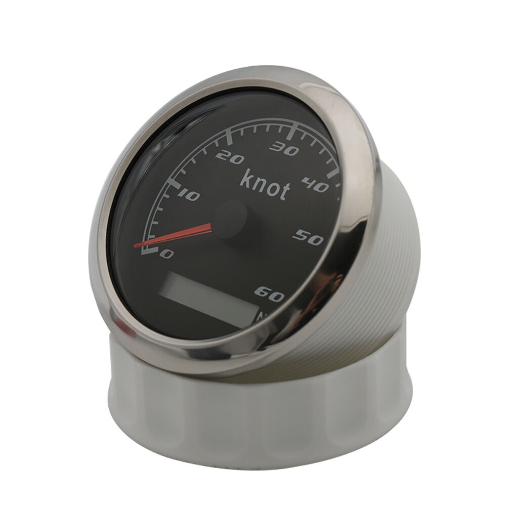 Compteur de vitesse pour voiture, 12V/24V, 60 nœuds, pour bateau, Yacht, Marine, 85mm, en acier inoxydable, avec rétro-éclairage rouge