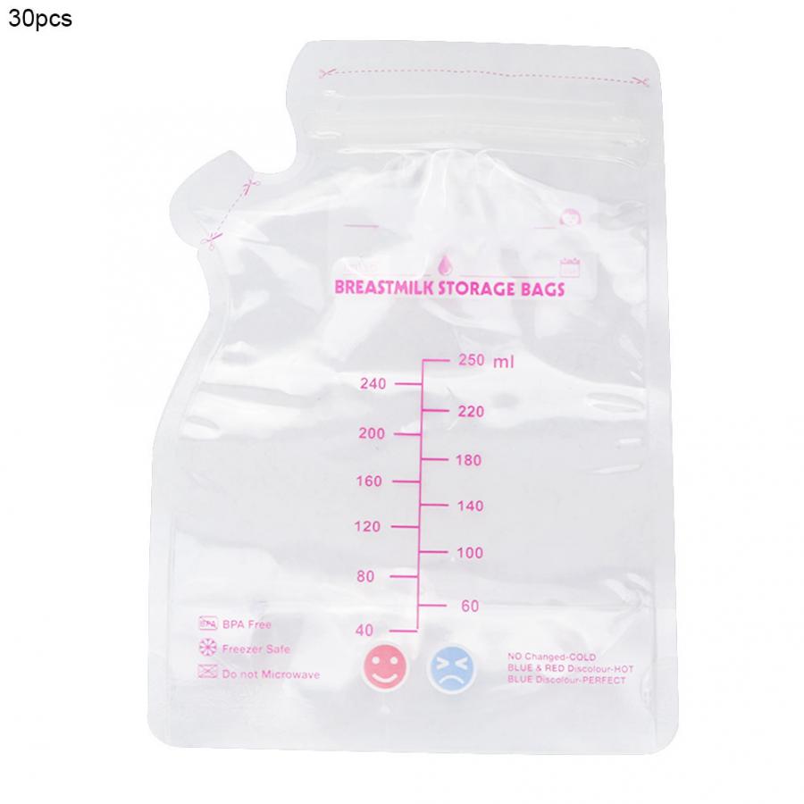30 stk 250ml babymodermælksopbevaringspose engangsmodermælksforseglet pose babymælkfodringsposer postnatal forsyninger