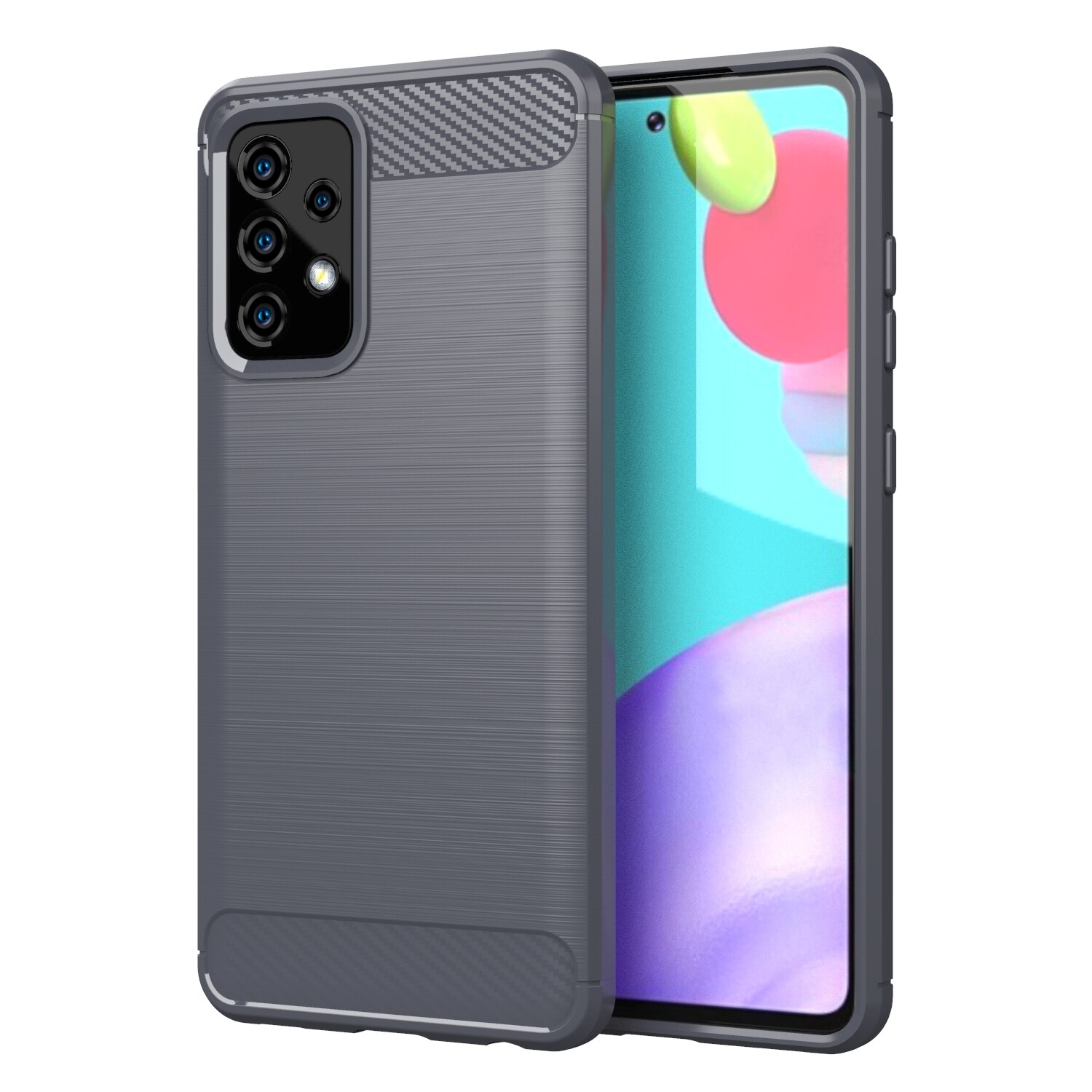 Case Voor Samsung Galaxy A52S Zachte Siliconen Shockproof Half-Gewikkeld Shell Voor Samsung A52S 5G Smartphone protector: GRAY