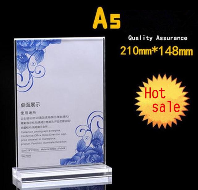 Table Sign Clear Acrylic Display Card A4/a5 Table T Type Advertising Poster Price List Of Drinks Menu Holder Rack: A5