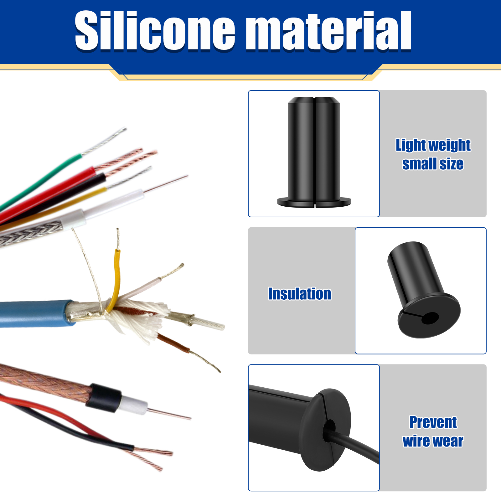 16Pcs Through the wall Cable Grommet for 3/4Inch Cable Ethernet Cable Organizer Network Wire Holes Grommet Wire Protection Cover