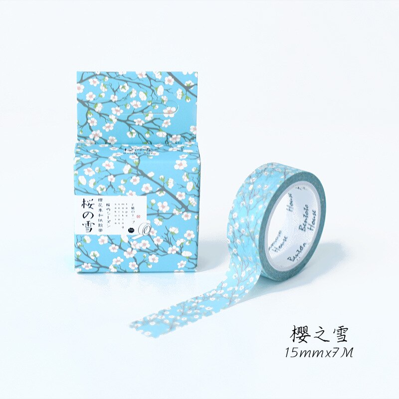 Söt körsbärsblomning säsong japansk washi tejp papper gör-det-själv dekor scrapbooking planerare självhäftande maskeringstejp kawaii brevpapper